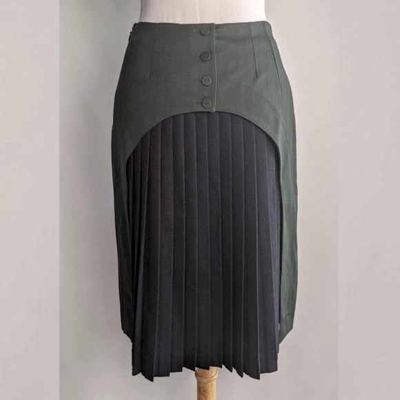 Fendi Pleated Inset A-Line Skirt - sz 40(IT) - Picture 1 of 7